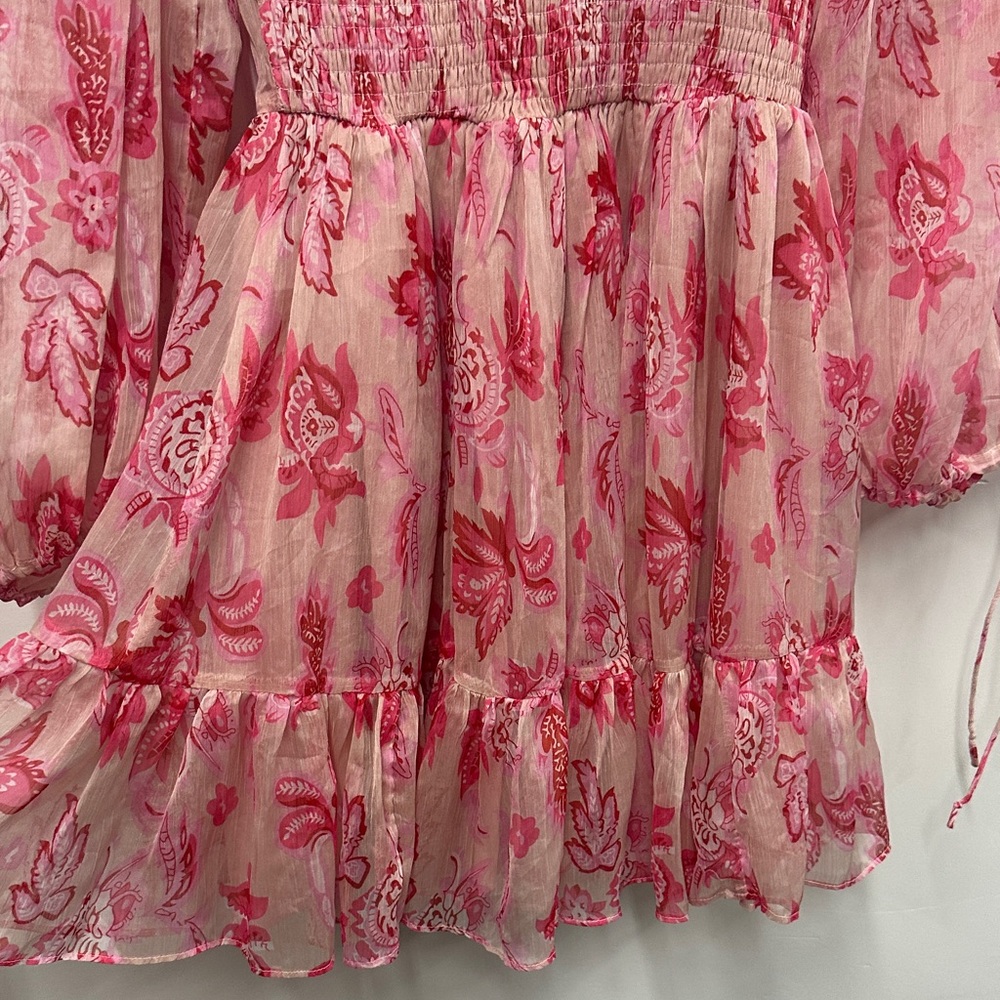 Indikah Floral Long Sleeve Dress - Pink s - Picture 5 of 8